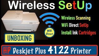 HP Deskjet Plus 4122 Wireless SetUp Unboxing Install Ink wireless Scanning Copy Test amp Review [upl. by Archibald12]