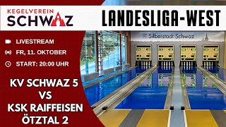 KV Schwaz V vs KSK Raiffeisen Ötztal 2  Kegeln  Landesliga West [upl. by Anauj100]