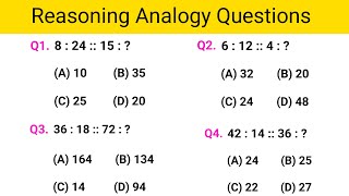 Reasoning Analogy Questions  Resoning Questions  Reasoning Practice Set  Analogy [upl. by Bonney]