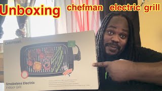 Unboxing Chefman smokeless indoor electric ￼ grill ￼￼ [upl. by Icnan]