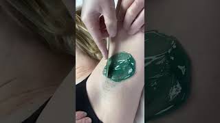 Professional underarm wax using green wax from Nacach waxing waxingexpert hairremoval [upl. by Kamin]