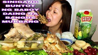 SINIGANG BUNTOT NG BABOYDINAING NA ISDA MUKBANG  MUKBANG PHILIPPINES  COLLAB with Cassey Blake [upl. by Aneahs809]