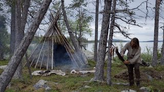 Bushcraft trip  making tipi  permanent tipi camp series  part 1  long version [upl. by Annaliese]