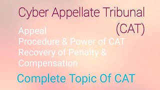 Cyber Appellate Tribunalinformation technology act [upl. by Earla571]