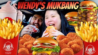 WENDYS DRIVE THRU MUKBANG 먹방 EATING SHOW SPICY CHICKEN NUGGETS  SPICY CHICKEN SANDWICH  FRIES [upl. by Litsyrk776]