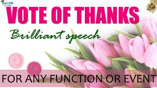 Brilliant Vote of Thanks Speech  English Speech  LearnVid Dr Dipti [upl. by Greysun]