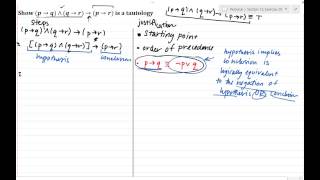 Proving a compound proposition is a tautology part 1 of 2 [upl. by Rockey]