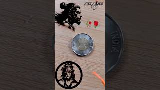 🙇UNIQUE HANUMAN DRAWING ✨ON COIN😱 art drawing shorts [upl. by Lowson]