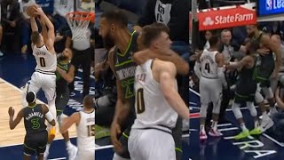 Russell Westbrook tries to fight Rudy Gobert after Christian Braun dunked on Rudy 🫢 [upl. by Norabel]