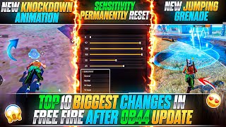 TOP 10 BIGGEST CHANGES IN FREE FIRE AFTER OB44 UPDATE  FREE FIRE OB44 UPDATE  FREE FIRE NEW UPDATE [upl. by Rothstein]