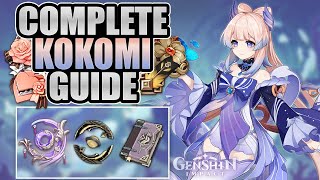 KOKOMI  COMPLETE GUIDE  3★4★5★ Weapons Support amp DPS Builds Mechanics Comps  Genshin Impact [upl. by Terrene]