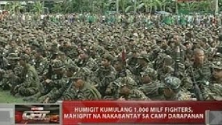 Humigit kumulang 1000 MILF fighters mahigpit na nakabantay sa Camp Darapanan [upl. by Uba]