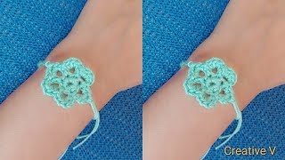 How to Make Crochet Rakhi  Tutorial  Design 1 [upl. by Shrier181]