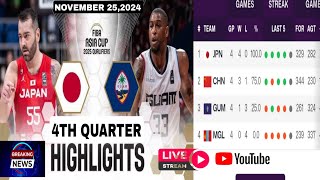 DAY 4 ASIA QUALIFIER CUP JAPAN VS GUAM ANG DIKIT NG LABAN 4TH QUARTER HIGHLIGHTS [upl. by Cordova680]