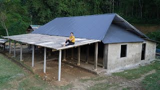 Roofing the porch for wooden house  free life [upl. by Yasmeen]