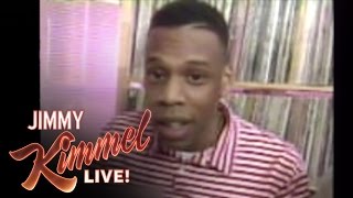 Jay Z Gets Embarrassed By An Old Rapping Clip [upl. by Huntington98]