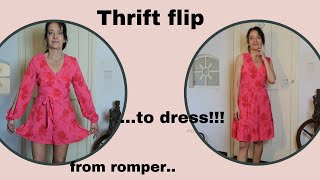 Thrift flip from romper to dress  Vvery easy and quick to do [upl. by Adihsar]