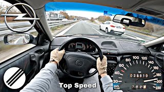 1996 OPEL ASTRA F 16i TOP SPEED DRIVE ON GERMAN AUTOBAHN 🏎 [upl. by Reuven]