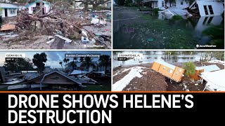 Drone Footage Shows Hurricane Helenes Destruction [upl. by Nosyd]