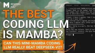 CodestralMamba 7B  Testing the NEW Mamba Coding LLM by Mistral Beats DeepSeekV2 Qwen2 [upl. by Novrej]