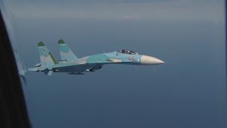 Russian Su27 Intercepting Plane  Su27F16 During Joint Exercises [upl. by Betteann147]