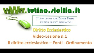 Diritto Ecclesiastico  Video lezione n1 Principi generali fonti ordinamento giuridico [upl. by Narik23]