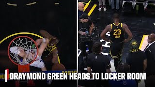 Draymond Green leaves game after taking elbow from Ivica Zubac  NBA on ESPN [upl. by Adria]