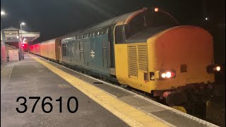 37610 seen in par and St Andrew’s level crossing in st blazey  br blue class 37 train class37 [upl. by Yrroc]