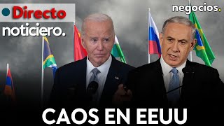 NOTICIERO caos en EEUU ante el ataque de Israel el asalto a Netanyahu y los BRICS avisan al mundo [upl. by Nailimixam]