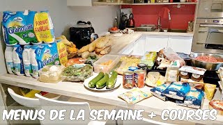 VIE DE FAMILLE MENUS DE LA SEMAINE  COURSES 🥕🥑🍎 [upl. by Keely]