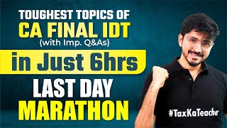 IDTGstCustoms Marathon ca final nov 24 LAST DAY MARATHON [upl. by Dreeda]