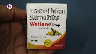 Weltone Drop  Betacarotene with Multivitamin amp Multivitamin Drops  Weltone Drop Uses Benefit Dose [upl. by Eileek427]