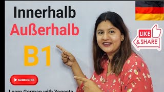 Lektion  21  innerhalb und außerhalb  Genitiv Präpositionen learngermanwithyogeeta [upl. by Atwahs]