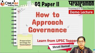 How to prepare Governance for UPSC  GS Paper 2  Shruti Bansal  UPSC Topper 2020  AIR 275 OnlyIAS [upl. by Mientao660]