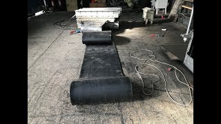 Hot splicing of heat resistant belt with a hydraulic vulcanizing press and the material Multiface [upl. by Livvie]