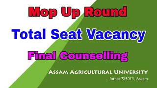 Total Seat Vacancy for Mop Up Round  AAU Admission 2024  MixedUp GK [upl. by Pastelki338]