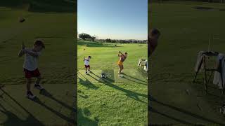 D1 golfer hits with little brother shorts golf sports Freshman in college with 1st grader [upl. by Tamar]