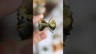 Let’s make bow tie pasta farfalle polymerclaytutorial miniaturefood clayart handmadejewelry [upl. by Ahseem]