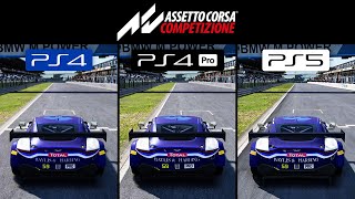 Assetto Corsa Competizione Graphics Comparison PS5PS4 ProPS4PC [upl. by Enrique683]