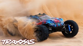 Fully Upgraded Rustler 4X4 VXL Rips Through the Desert [upl. by Oleta]