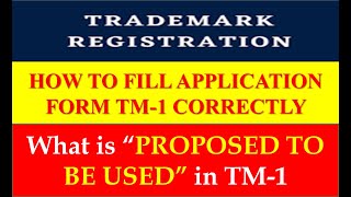 Trademark Application Form How to Fill TM1 Correctly and Avoid IPO Objections [upl. by Nellac170]