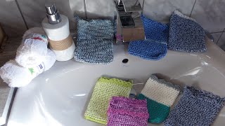 DIY 4 x Waschhandschuhe  Waschlappen PeelingHäkeln LEICHT GEMACHT  Teil 1 [upl. by Aniteb]