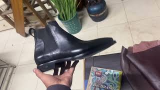 Handmade boots chelsea real leather made to order goodyear wellted black [upl. by Enileuqcaj831]