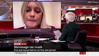 Stevenage Car Crash Eyewitness talks to BBC News [upl. by Luht]