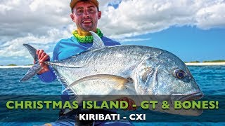 KIRIBATI  GIANT TREVALLY  BONEFISH  POPPING  FLY FISHING  CHRISTMAS ISLAND [upl. by Goodrow736]