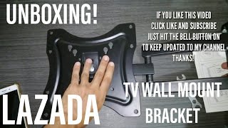 Unboxing Cheap Universal Swivel TV Wall Mount 14quot  42quot from Lazada [upl. by Charie915]