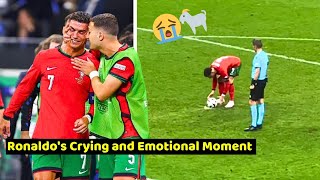 Ronaldos Crying and Emotional Moment in Penalty shootout Portugal Vs Slovenia [upl. by Nomla]