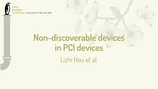 Nondiscoverable devices in PCI devices  Lizhi Hou Rob Herring [upl. by Siroled]