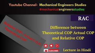 Difference between Theoretical COP Actual COP and Relative COP  mechanicalengineersstudies [upl. by Allain985]