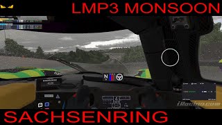 LMP3 Sachsenring in MONSOON CONDITIONS  iRacing LMP3 Rain Driving [upl. by Bent949]